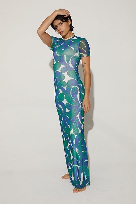 EYVA MESH DRESS GREEN 3