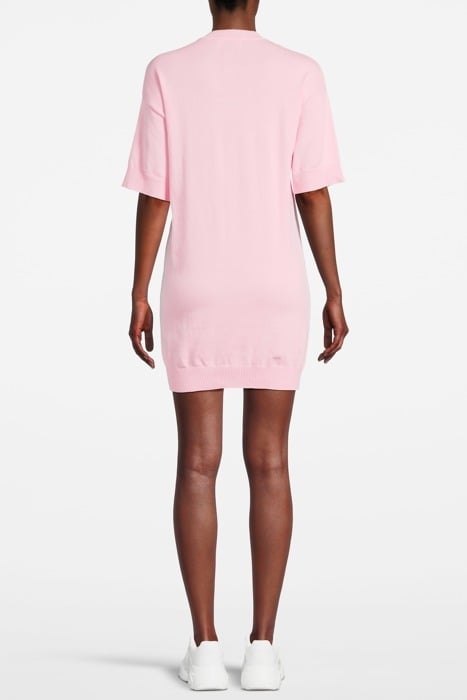 PEACE SYMBOL KNITTED DRESS PINK 2