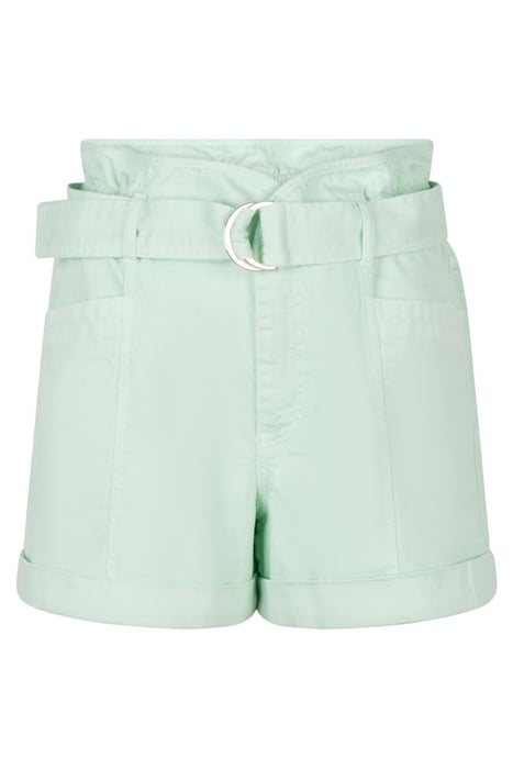 ELAINE BELTED DENIM SHORTS PISTACHIO 3
