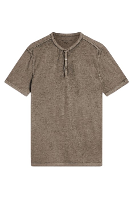 DUKE SHORT SLEEVE HENLEY IN BURNOUT SPRUCE 2