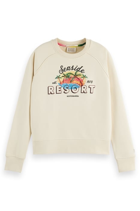 RELAXED-FIT RAGLAN CREW-NECK SWEAT WITH ARTWORK VANILLA 4