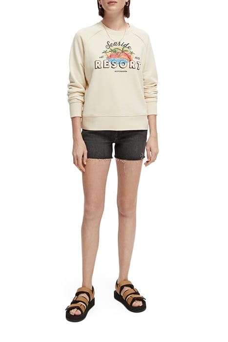 RELAXED-FIT RAGLAN CREW-NECK SWEAT WITH ARTWORK VANILLA 3