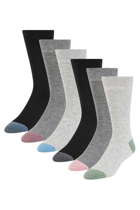 6PK MENS NON TERRY CREW BLACK 8