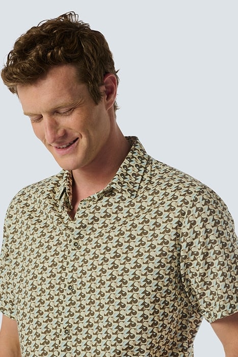 SHIRT SHORT SLEEVE ALLOVER PRINTED BROWN 6