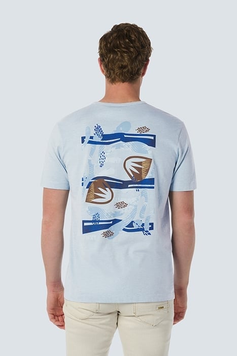 T-SHIRT CREWNECK PLACED PRINTS GARMENT DYED MELANGE SKY 2