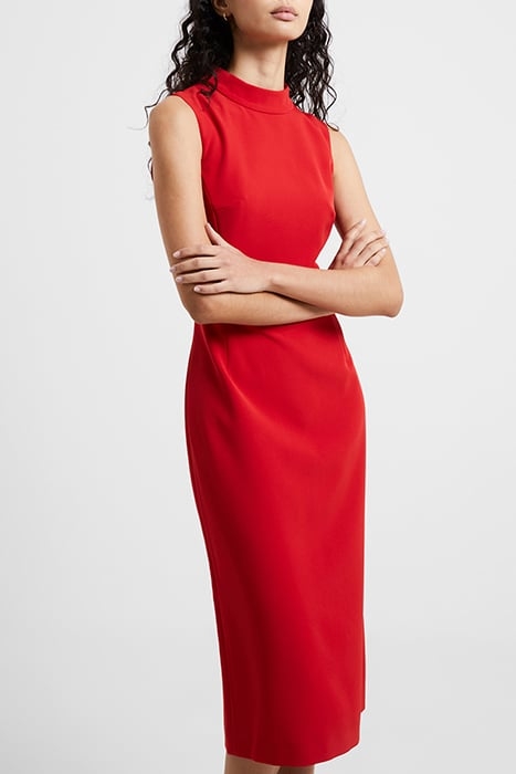 ECHO CREPE MOCK NECK DRESS RED 1