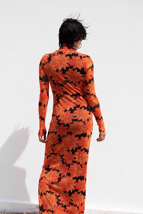 JOAN PULLI MESH DRESS ORANGE 2