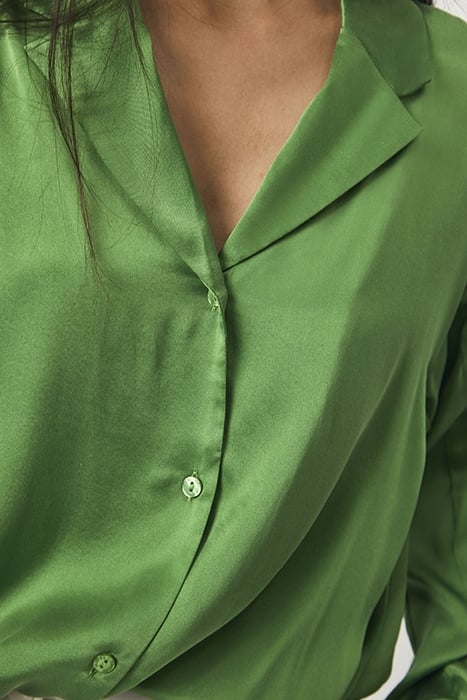 EMERY SILK MIXED BLOUSE BASIL GREEN 4