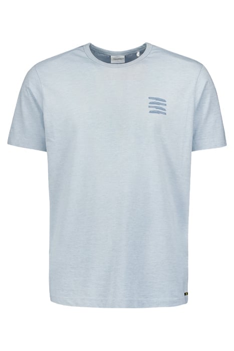 T-SHIRT CREWNECK PLACED PRINTS GARMENT DYED MELANGE SKY 4