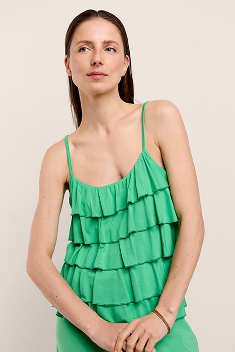 SINGLET FINE VISCOSE JERSEY ISLAND GREEN 1