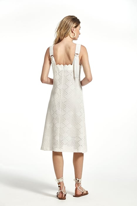 CROCHET EFFECT KNIT ATIOL DRESS ECRU 2