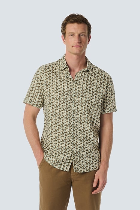 SHIRT SHORT SLEEVE ALLOVER PRINTED BROWN 1