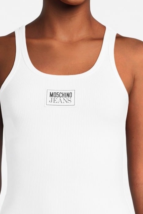 LOGO PATCH COTTON TANK TOP WHITE 4