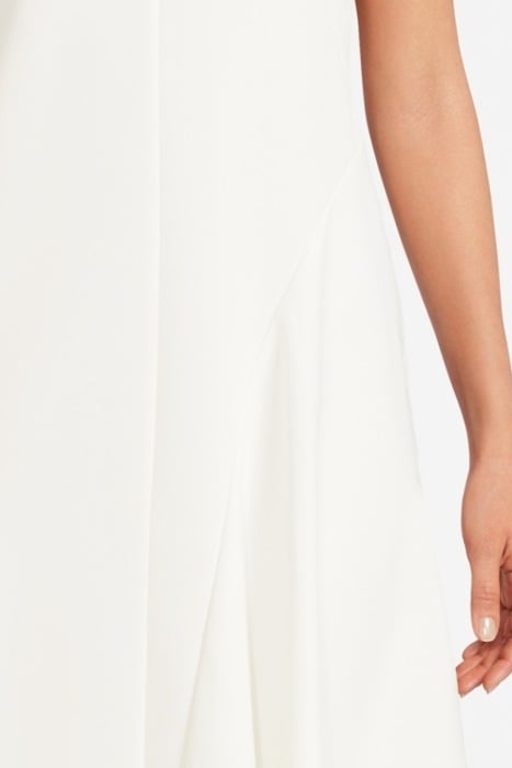 DRAPED MIDI DRESS WHITE 4