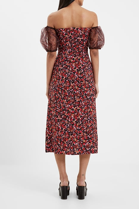 CLARA FLAVIA TEXT PUF SLV DRES BLACK 2