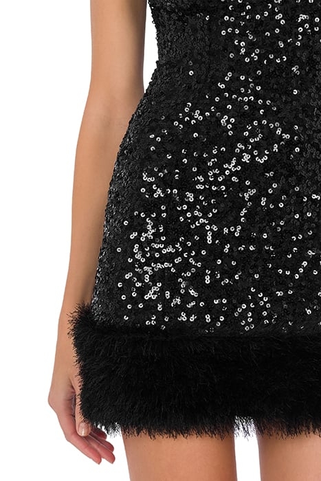STRETCH DRESS WITH SEQUINS BLACK 4