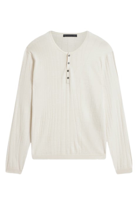 IVORA REGULAR FIT HENLEY WITH GRID STITC EGG SHELL 2