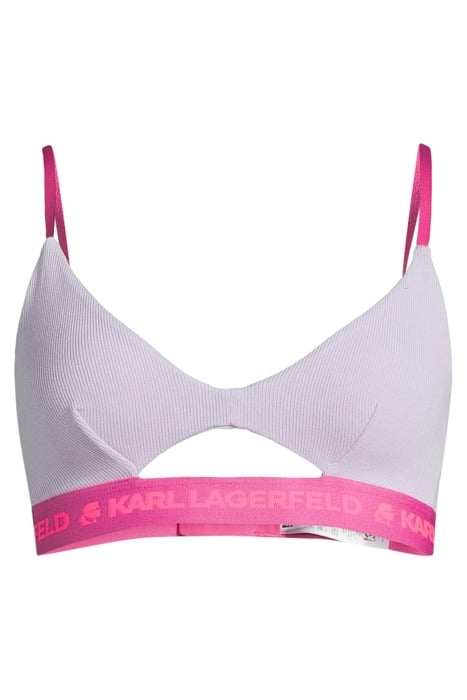 RIB PEEPHOLE LOGO BRA PASTEL LILAC 3