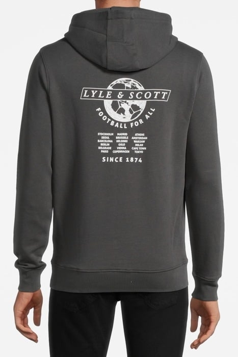 FOOTBALL WORLD GRAPHIC LS PULLOVER HOODIE GUNMETAL 2