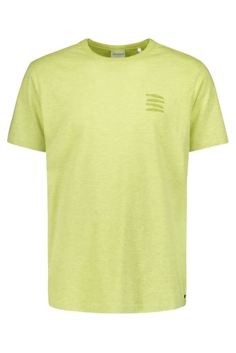 T-SHIRT CREWNECK PLACED PRINTS GARMENT DYED MELANGE LIME 4