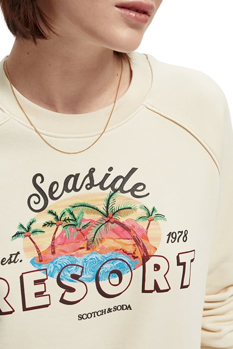 RELAXED-FIT RAGLAN CREW-NECK SWEAT WITH ARTWORK VANILLA 6