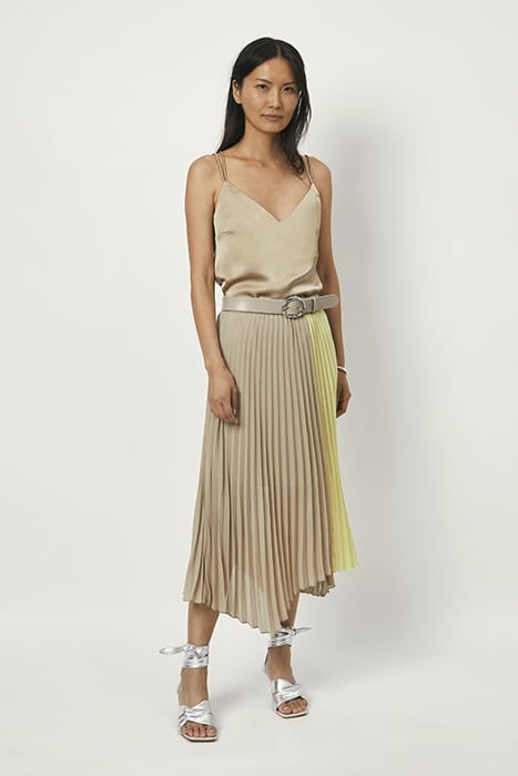 FARAWAY COLOURBLOCK SKIRT DRY SAND 1