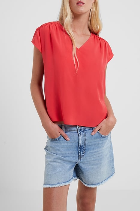 CREPE LIGHT V NK SHOULDER TOP BITTERSWEET 1