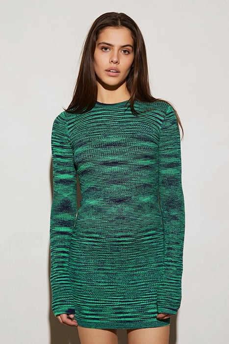 SPACEDYE MINI DRESS GREEN 1