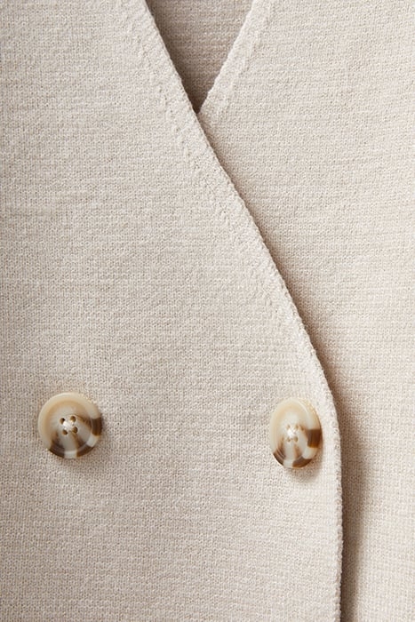 DOUBLE BREASTED FULL SLV CARDI OATMEAL HEATHER 6