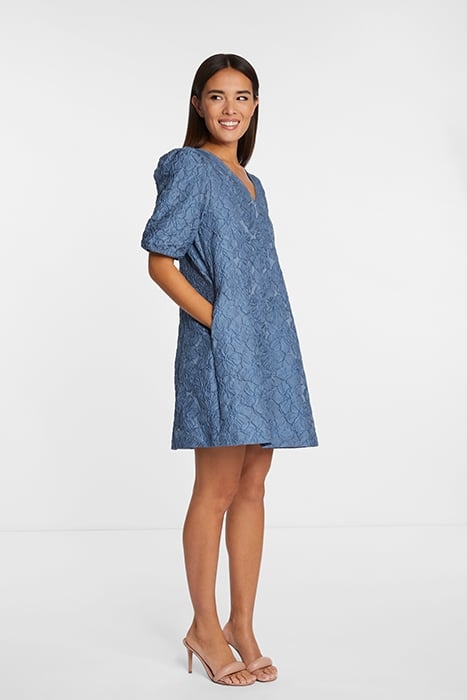 DRESS WITH V-NECK FRENCH BLUE 2