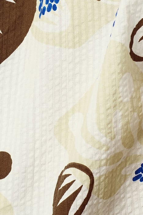 SHIRT SHORT SLEEVE RESORT COLLAR ALLOVER PRINTED RELIEF WHIT 7