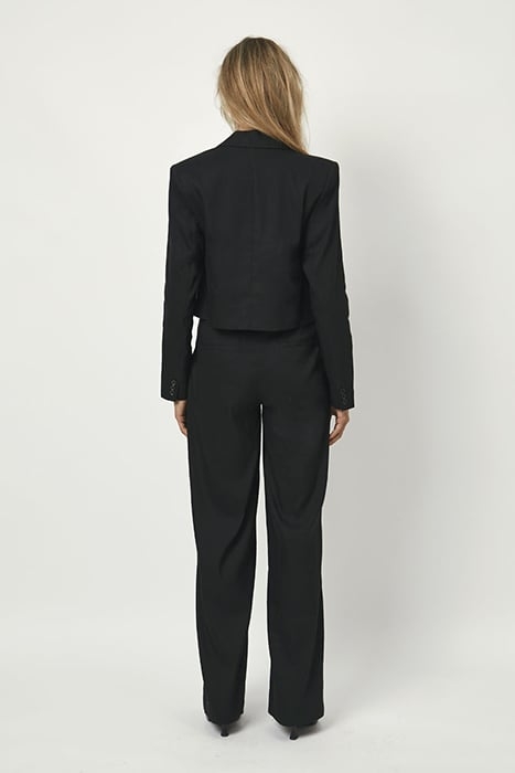 ACEDIA CROPPED LINEN BLAZER RAVEN 2