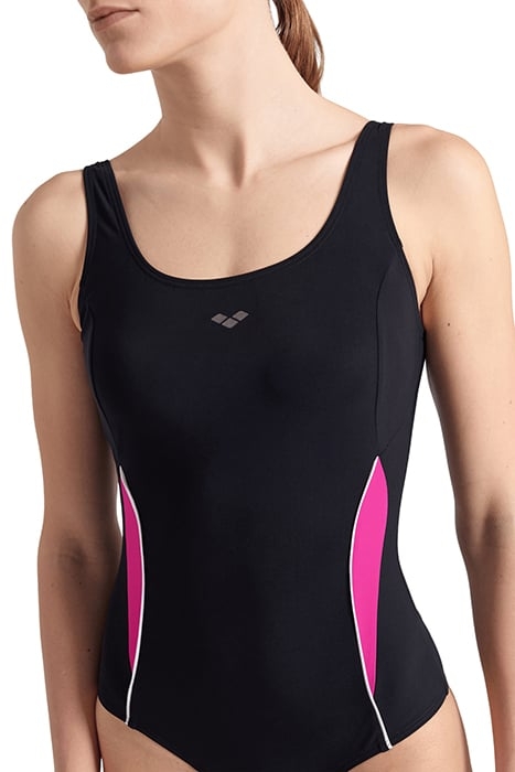 W ALISSA U BACK ONE PIECE LOW CUT C-CUP BLACK-ROSE VIOLET-WH 4