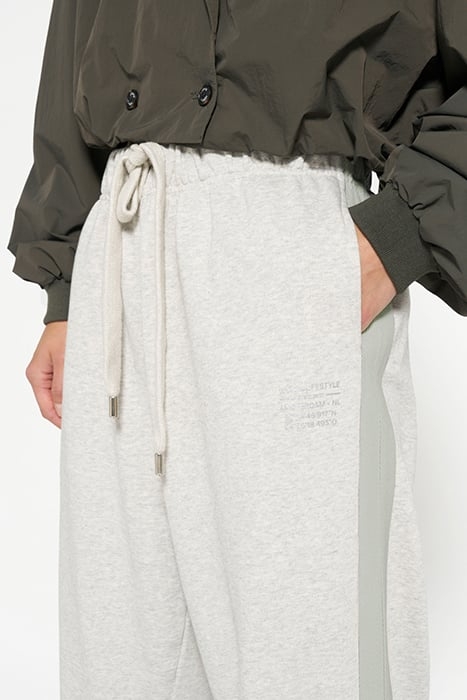 BAR JOGGER TAPE FLEECE WHITE GREY MELEE 5