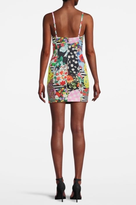 PEACE SIGN-MOTIF PANELLED MINIDRESS GREY 2