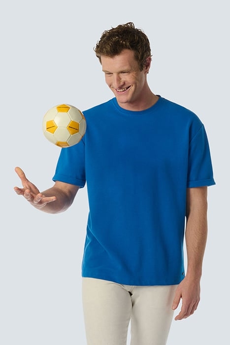 T-SHIRT CREWNECK SOLID JACQUARD COBALT 1