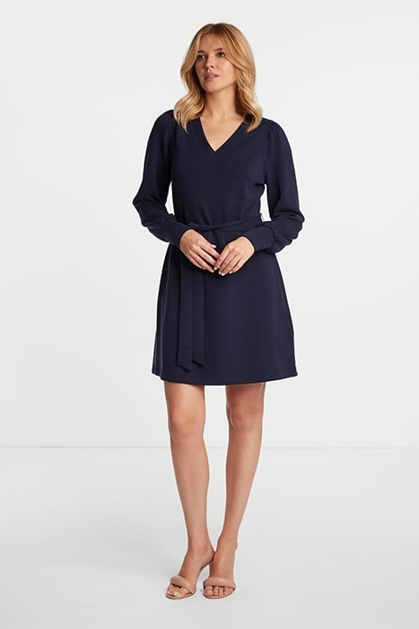 BELTED INTERLOCK MINI DRESS MIDNIGHT BLUE 2