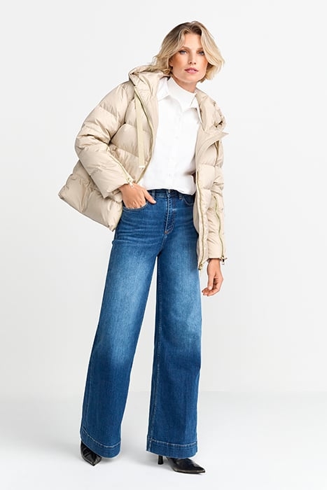 BIG PUFFER JACKET SUSTAINABLE DOWN CAFFEE LATTE 2