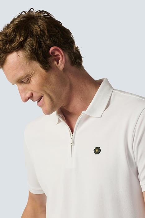 POLO ZIP PIQUE GARMENT DYED STRETCH WHITE 6
