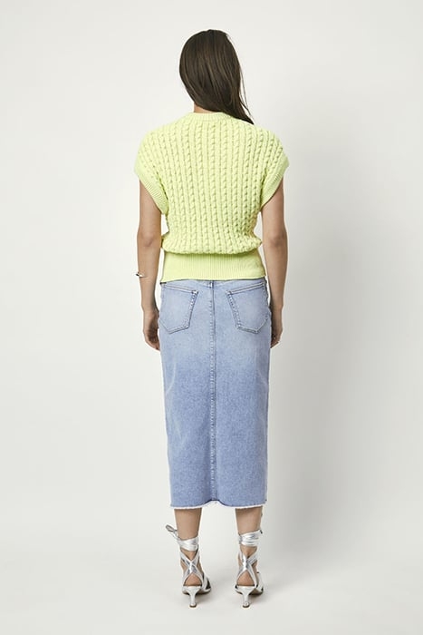 COBRA CABLE KNIT TOP BITTER LIME 2