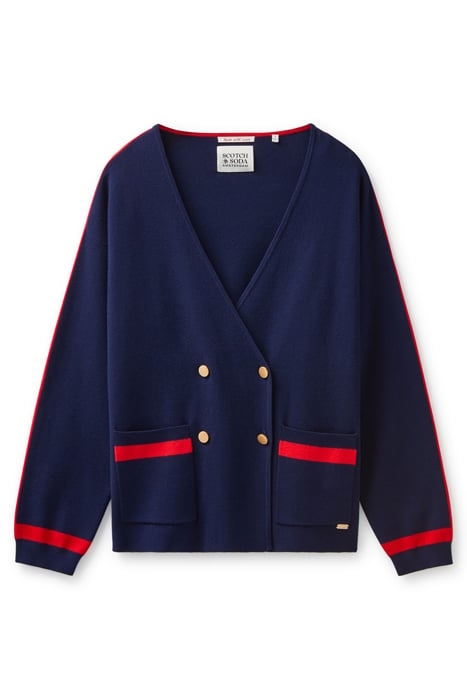 DOUBLE BREASTED CARDIGAN MARITIME/HIGH RISK RED 3