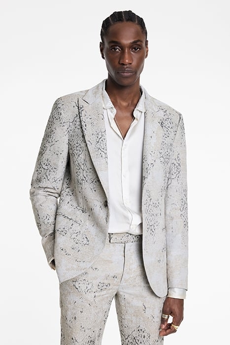 WIDE PEAK LAPEL ONE BUTTON FRONT CLOSURE PAVEMENT 1