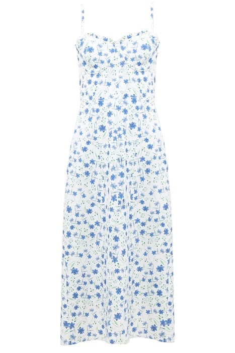 FRENCH CONNECTION CAMILLE ECHO CREPE STRAPPY DRESS SUM WH/BL 3