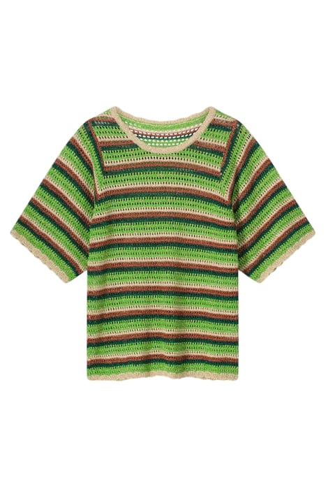 SHORT SLEEVE SWEATER LUREX STRIPE KNIT MULTICOLOUR 3