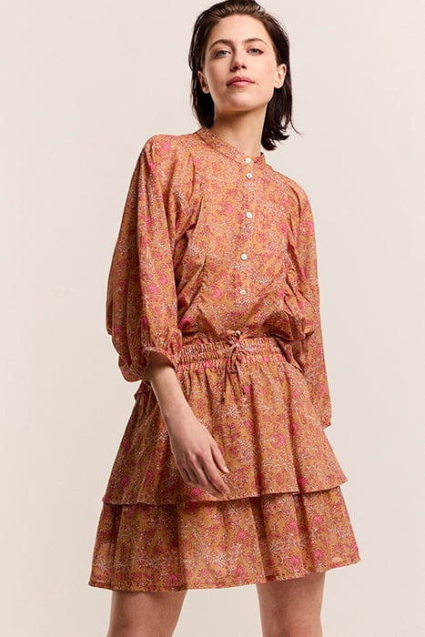 BLOUSE PETITE FLEUR PRINT SOFT CAMEL 1