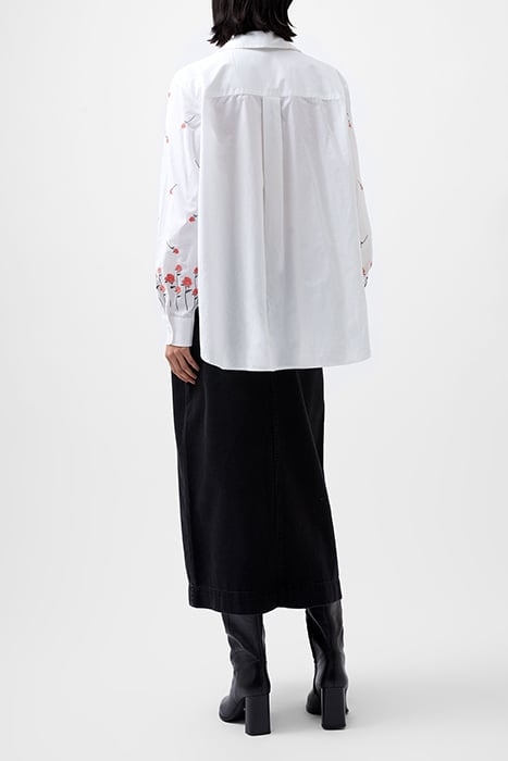 FRENCH CONNECTION RHODES EMBROIDERED SHIRT SHIRT LINEN WHITE 2