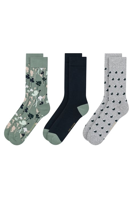 3PK MENS NON TERRY CREW GREEN 1