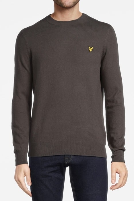 COTTON MERINO CREW NECK JUMPER GUNMETAL 1