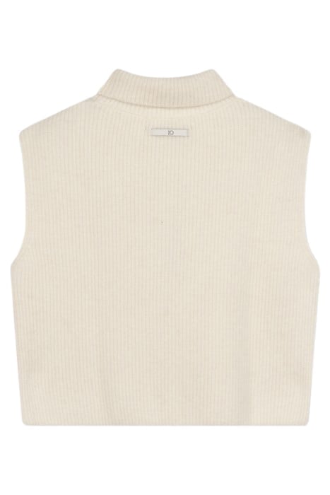 SHORT SOFT KNIT SWEATER ECRU 3