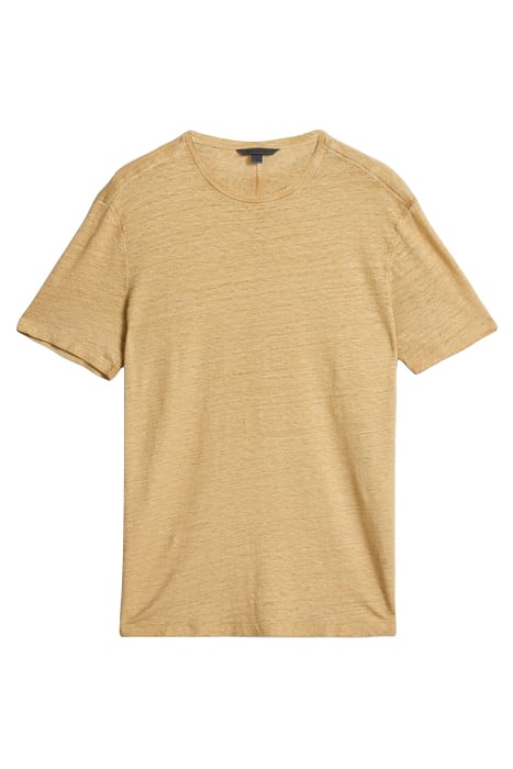 MOTT REGULAR FIT SS LINEN CREW WITH COLD LT KHAKI 2